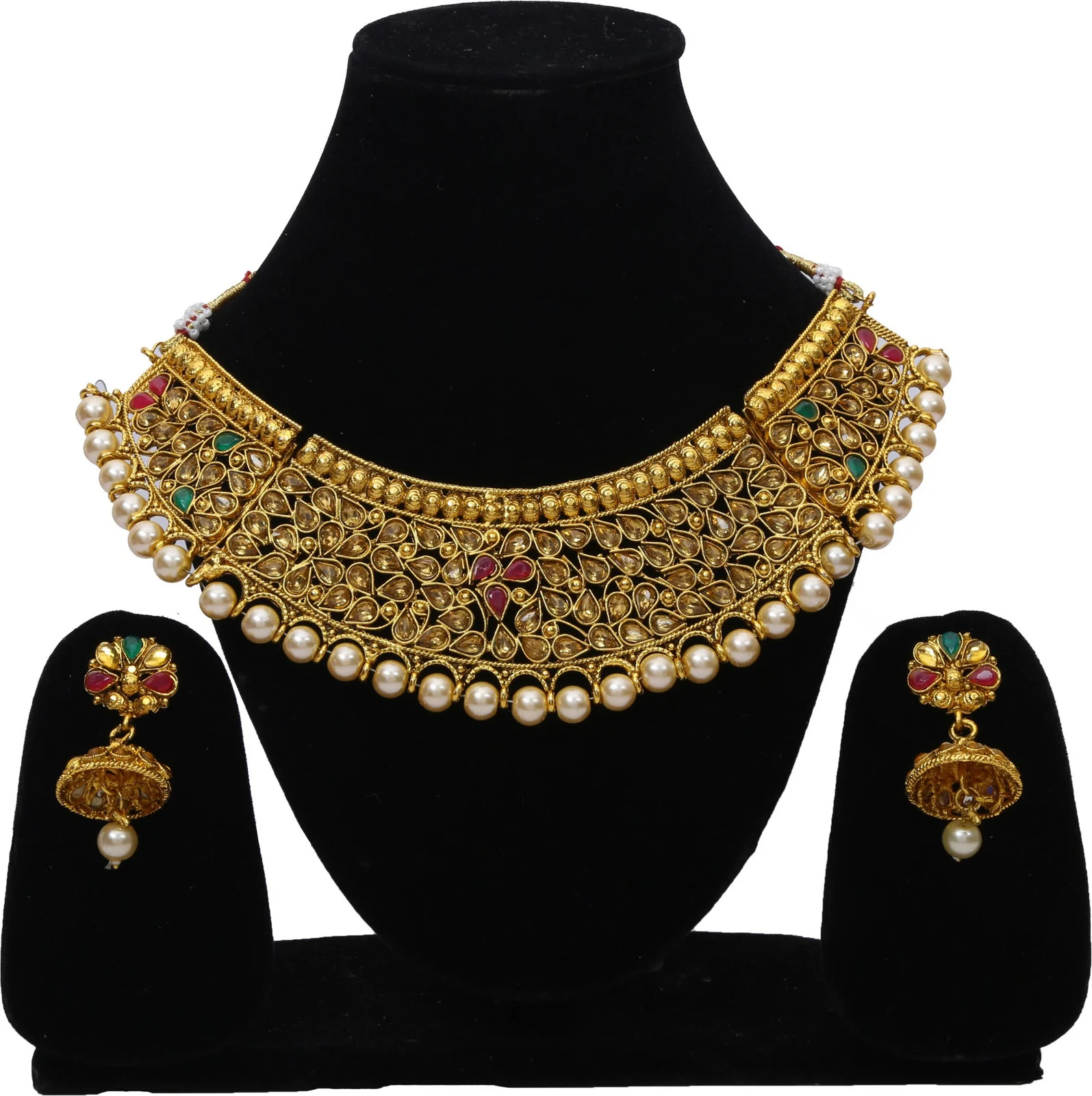 Shimti Alloy Gold-plated Gold, Multicolor Jewellery Set – Multicolor