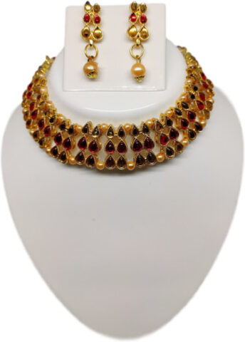 Shimti Alloy Gold-plated White Jewellery Set (Pack of 1) – White