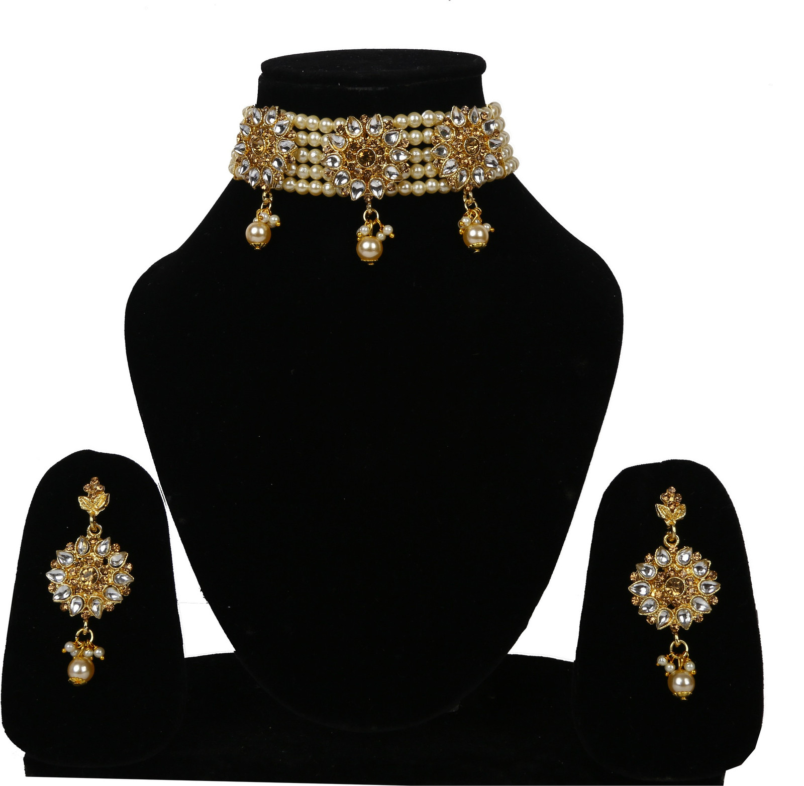 Shimti Alloy Gold, White Jewellery Set – White – view 2