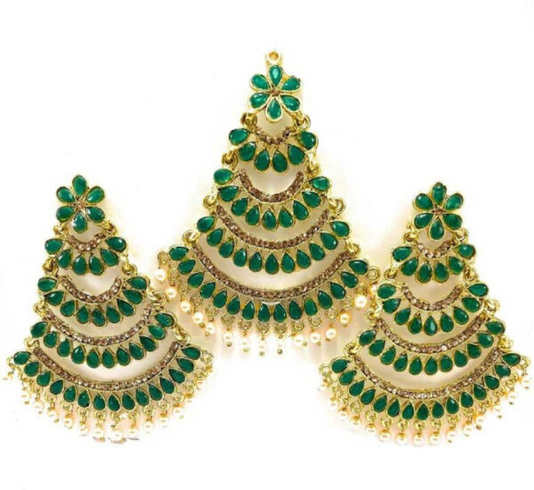 Shimti Alloy Green, Gold Jewellery Set (Pack of 1) – Gold