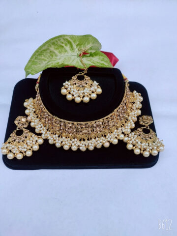 Shimti Alloy Jewel Set (Gold, White) – Gold, White