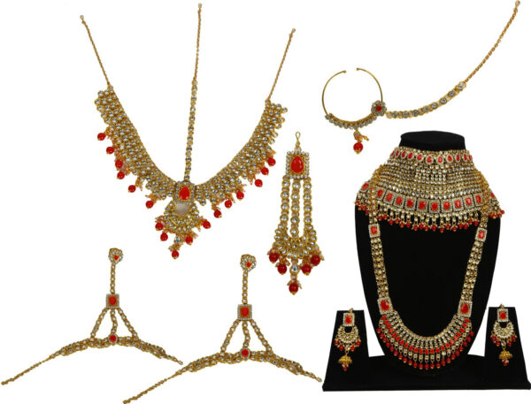 Shimti Alloy Jewel Set (Red, Gold) – Red, Gold
