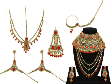 Shimti Alloy Jewel Set (Red, Gold) – Red, Gold