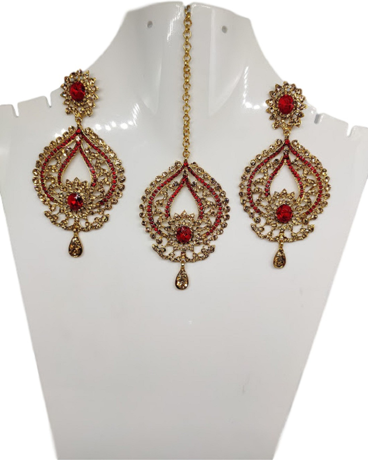 Shimti Alloy Red Jewellery Set – Red