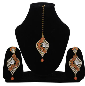 Shimti Alloy White, Gold Jewellery Set – White