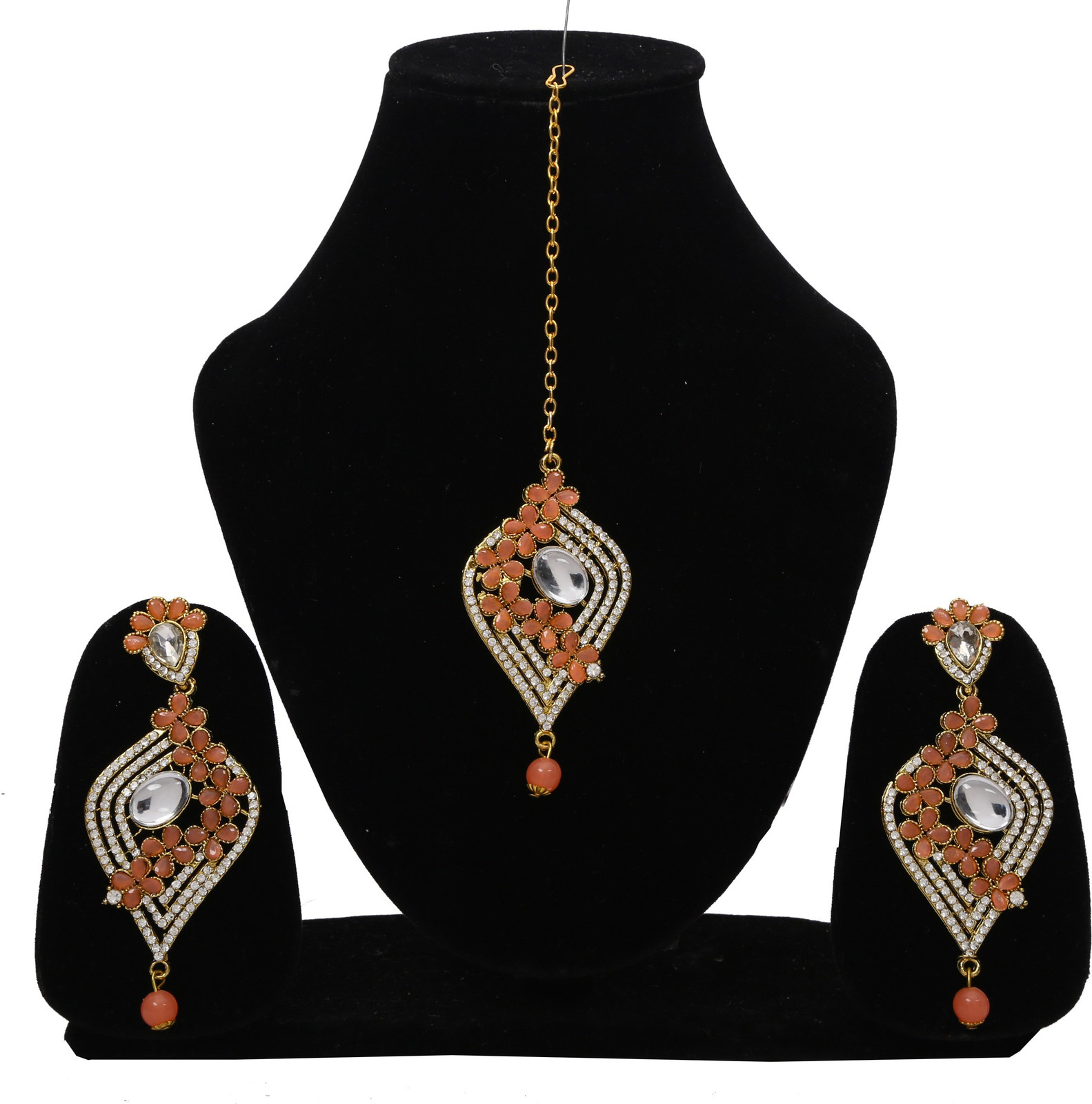 Shimti Alloy White, Gold Jewellery Set – White