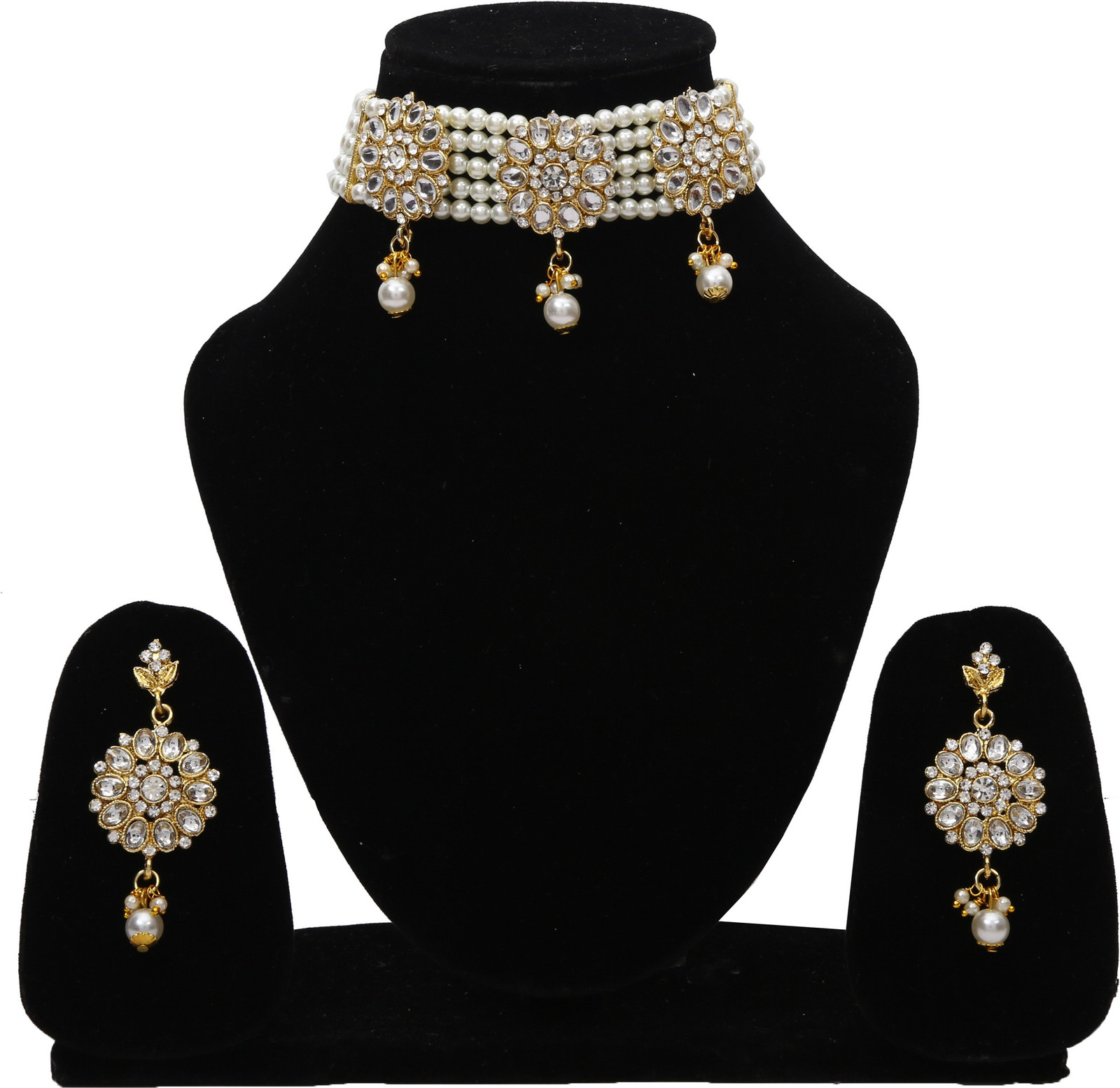 Shimti Alloy White, Gold Jewellery Set – White – view 2