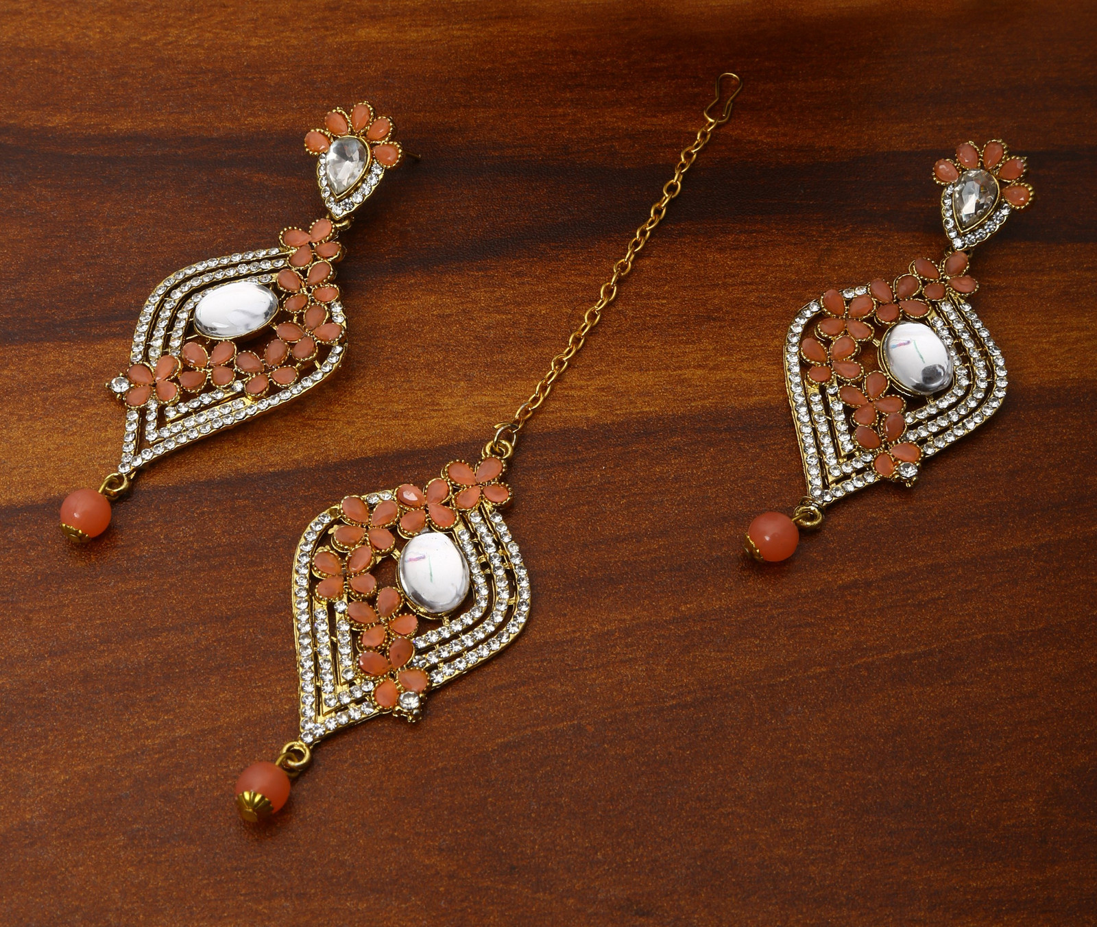 Shimti Alloy White, Gold Jewellery Set – White – view 4