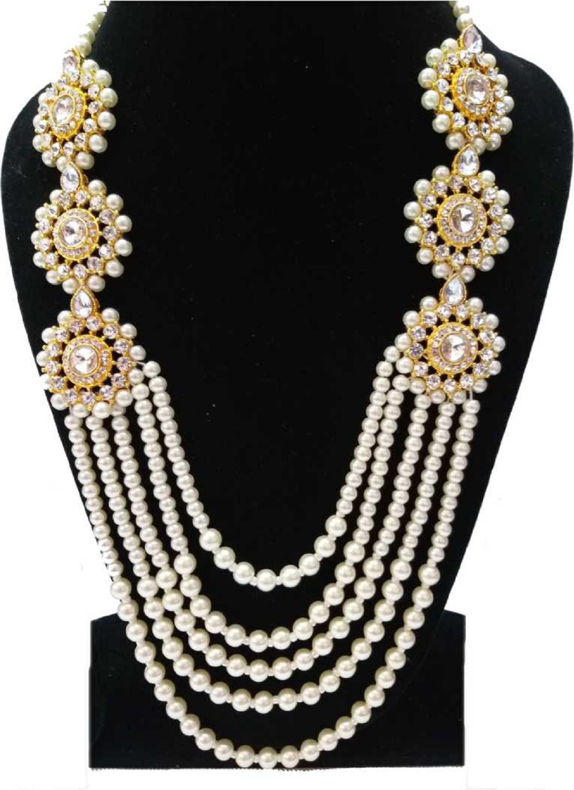 Shimti Brass Gold-plated White Jewellery Set – White – view 2