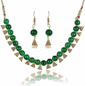 Shimti Brass Green, Gold Jewellery Set (Pack of 1) – Gold