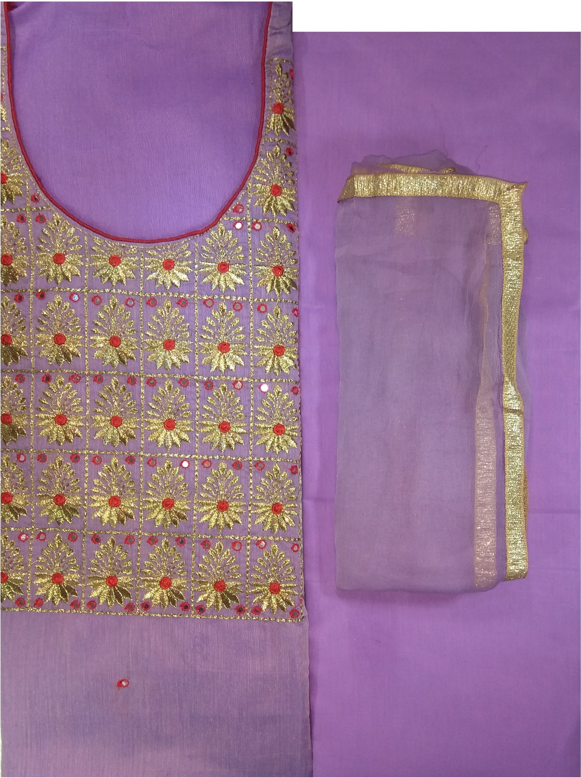 Shimti Chanderi Embellished Salwar Suit Material () – Mauve
