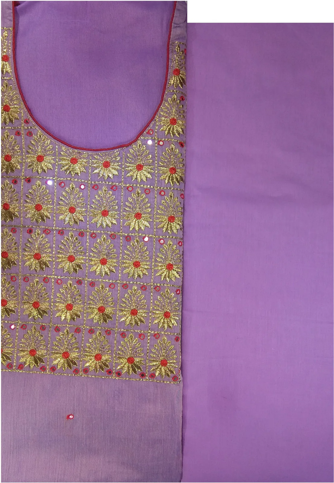 Shimti Chanderi Embellished Salwar Suit Material () – Mauve – view 4