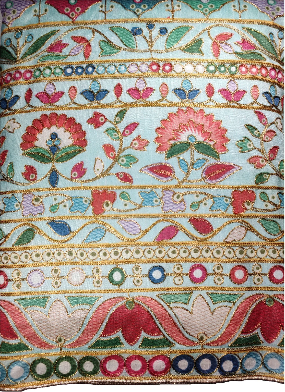 Shimti Chanderi Embellished Suit Fabric – Light Blue – view 3