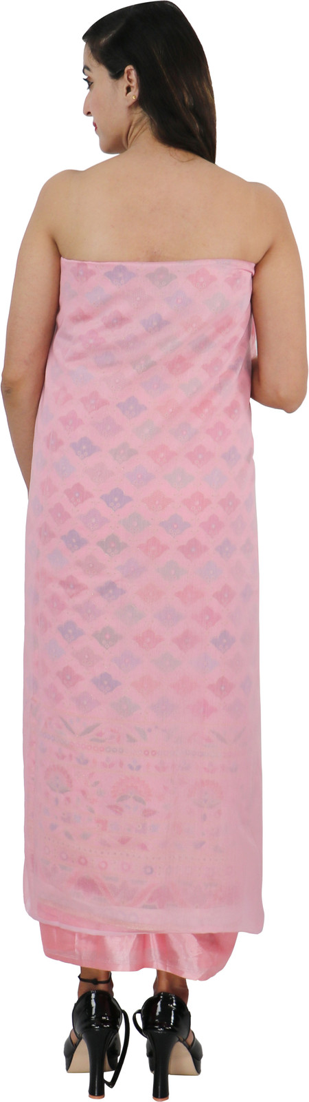 Shimti Chanderi Embellished Suit Fabric – Pink – view 2