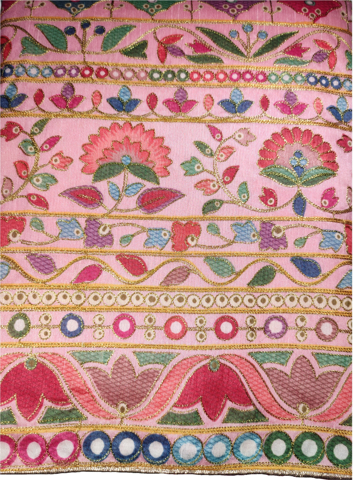 Shimti Chanderi Embellished Suit Fabric – Pink – view 3