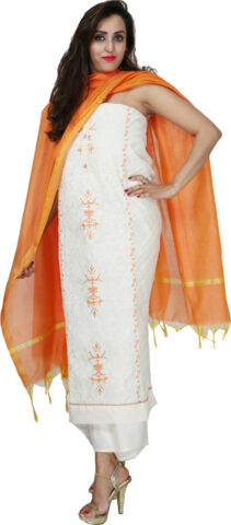 Shimti Chanderi Embroidered Salwar Suit Material () – Multicolor