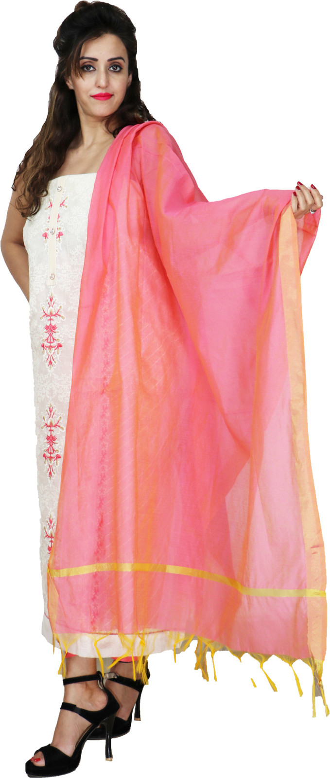 Shimti Chanderi Embroidered Salwar Suit Material () – Multicolor – view 4