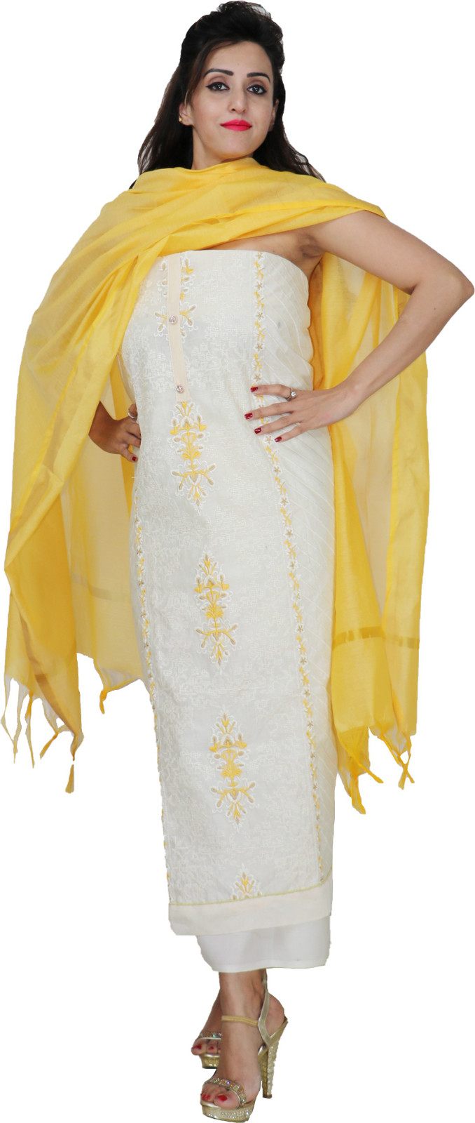 Shimti Chanderi Embroidered Salwar Suit Material () – Multicolor – view 5
