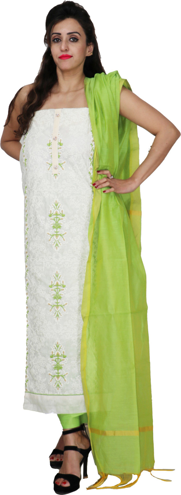 Shimti Chanderi Embroidered Salwar Suit Material – Multicolor – view 5