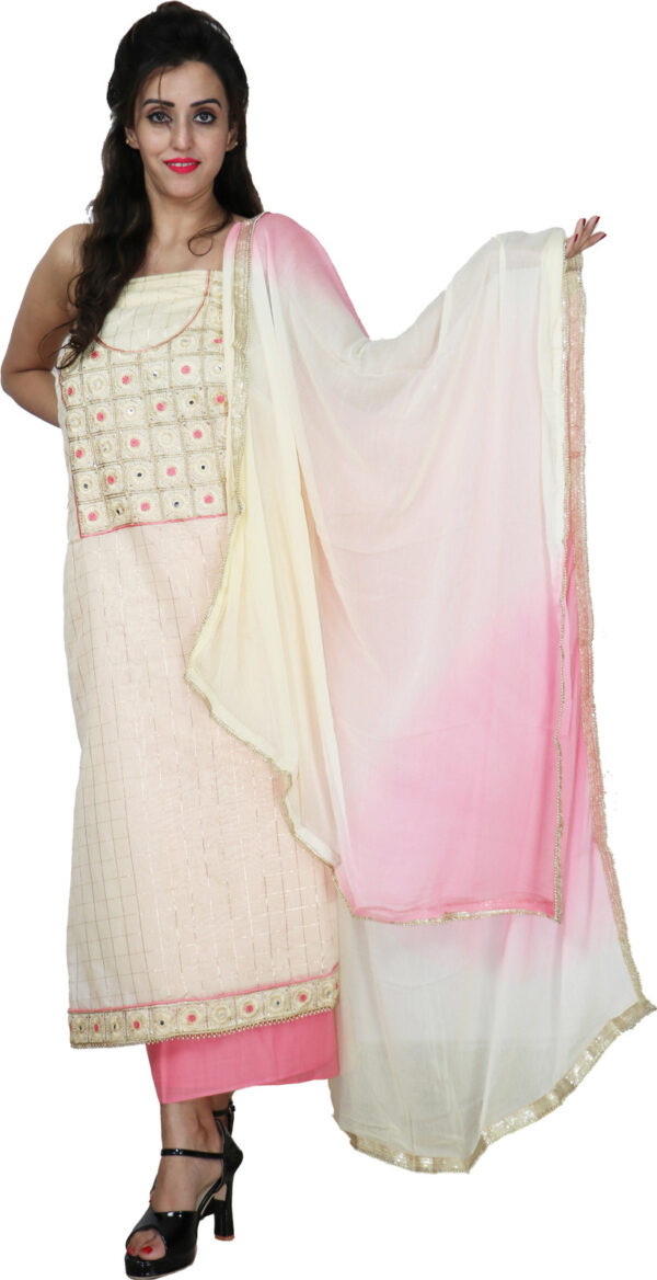 Shimti Chanderi Embroidered Suit Fabric () – Beige