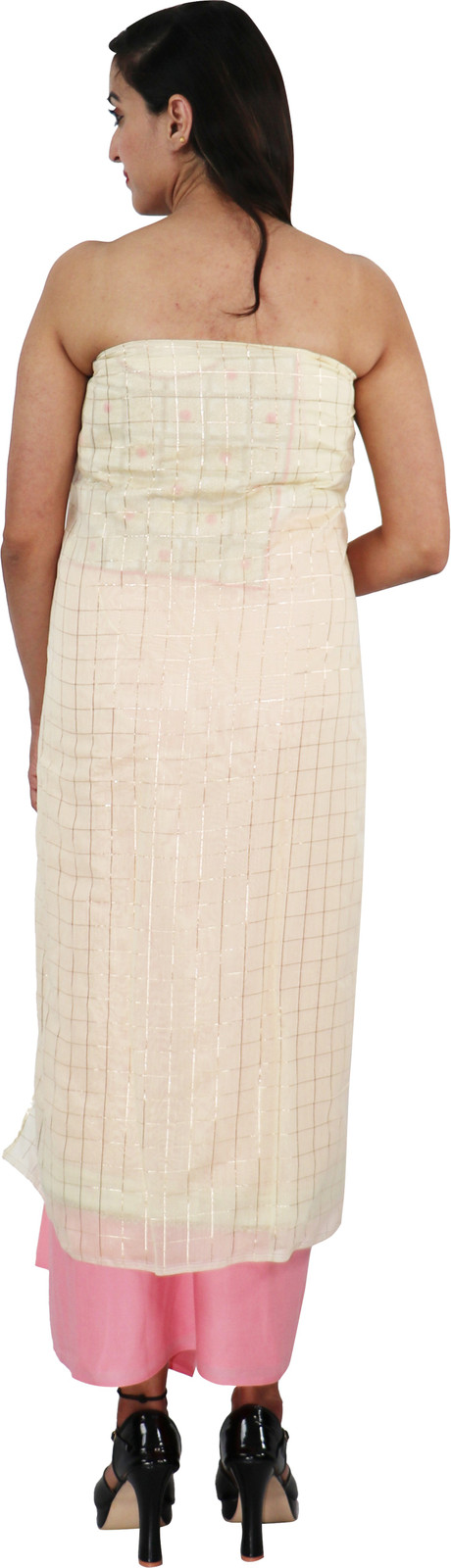 Shimti Chanderi Embroidered Suit Fabric () – Beige – view 2