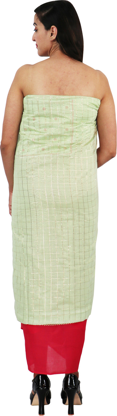 Shimti Chanderi Embroidered Suit Fabric – Light Green – view 2