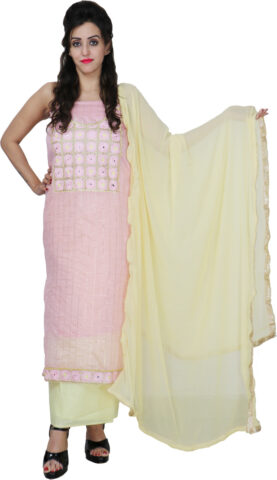 Shimti Chanderi Embroidered Suit Fabric () – Pink