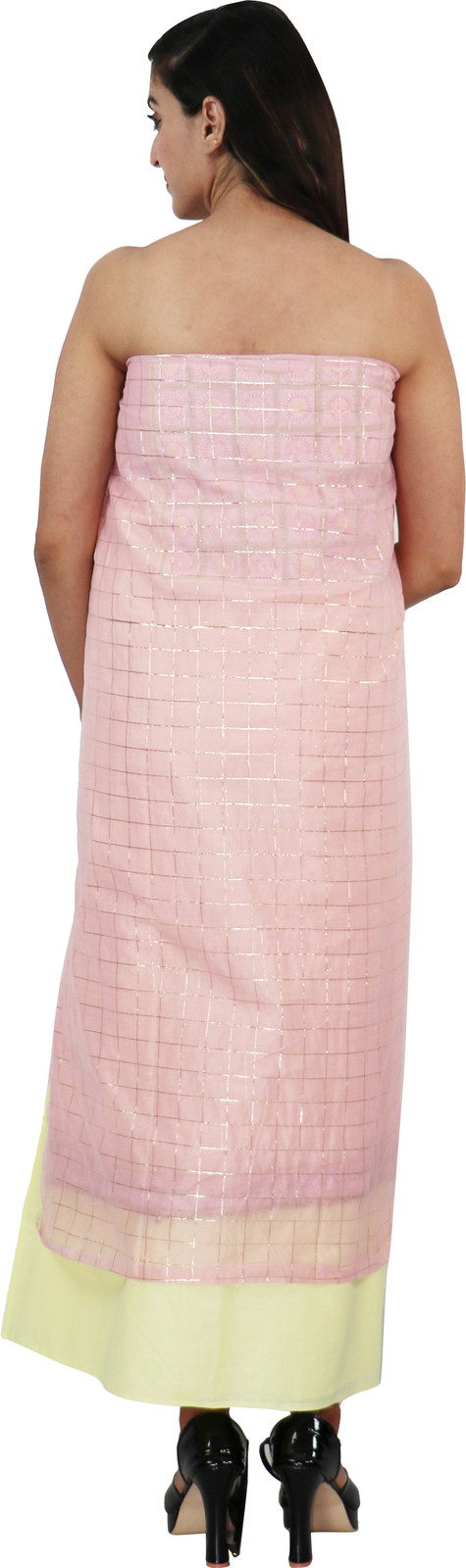 Shimti Chanderi Embroidered Suit Fabric () – Pink – view 2