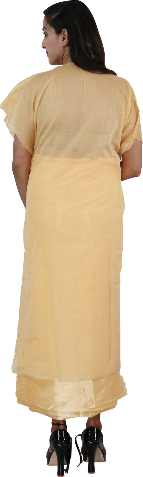 Shimti Chanderi Floral Print Suit Fabric () – Light Yellow – view 2