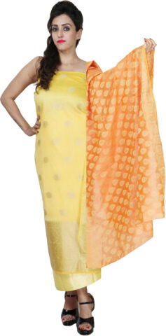Shimti Chanderi Self Design Salwar Suit Material () – Yellow