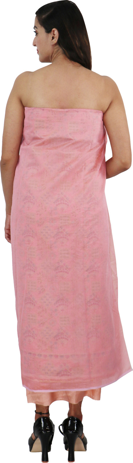 Shimti Chanderi Solid, Printed Suit Fabric () – Pink – view 2