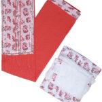 Shimti cotton blend embroidered printed salwar suit material red