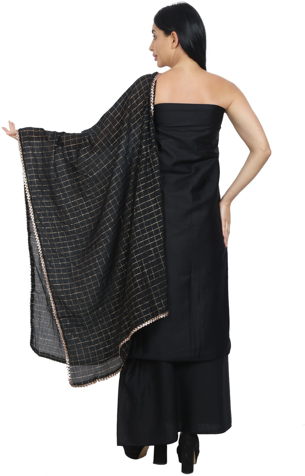 Shimti Cotton Blend Embroidered Salwar Suit Material () – Black – view 2