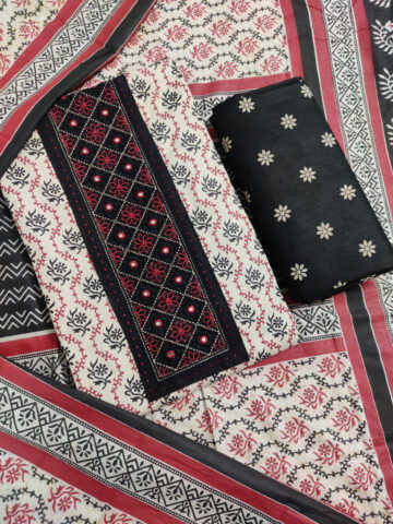 Shimti Cotton Embroidered Salwar Suit Material (Unstitched) – Multicolor
