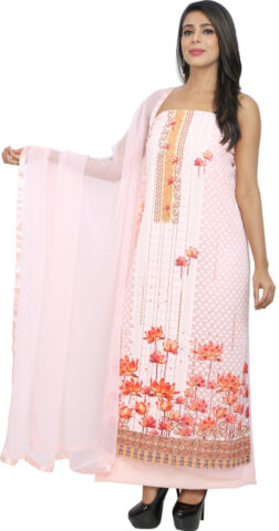 Shimti Georgette Embroidered Salwar Suit Material – Peach