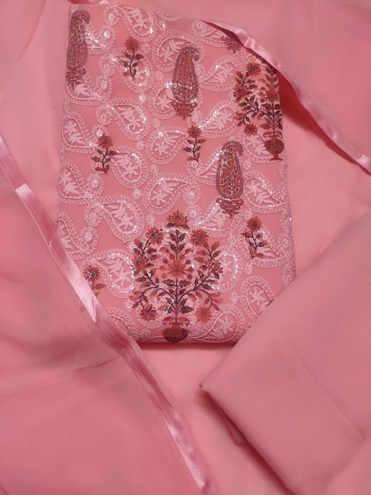Shimti Georgette Salwar Suit Material (Unstitched) – Pink
