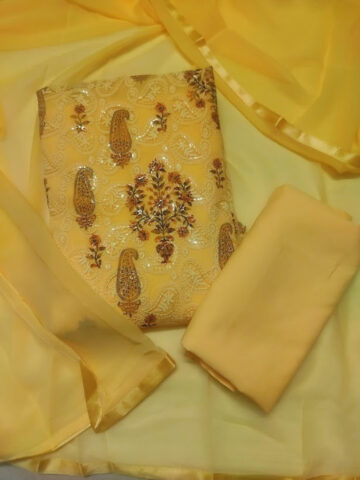 Shimti Georgette Salwar Suit Material (Unstitched) – Yellow