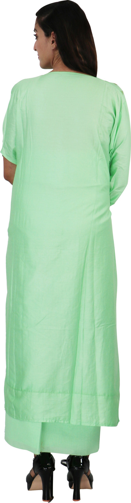Shimti Polycotton Embellished Salwar Suit Material – Light Green – view 2