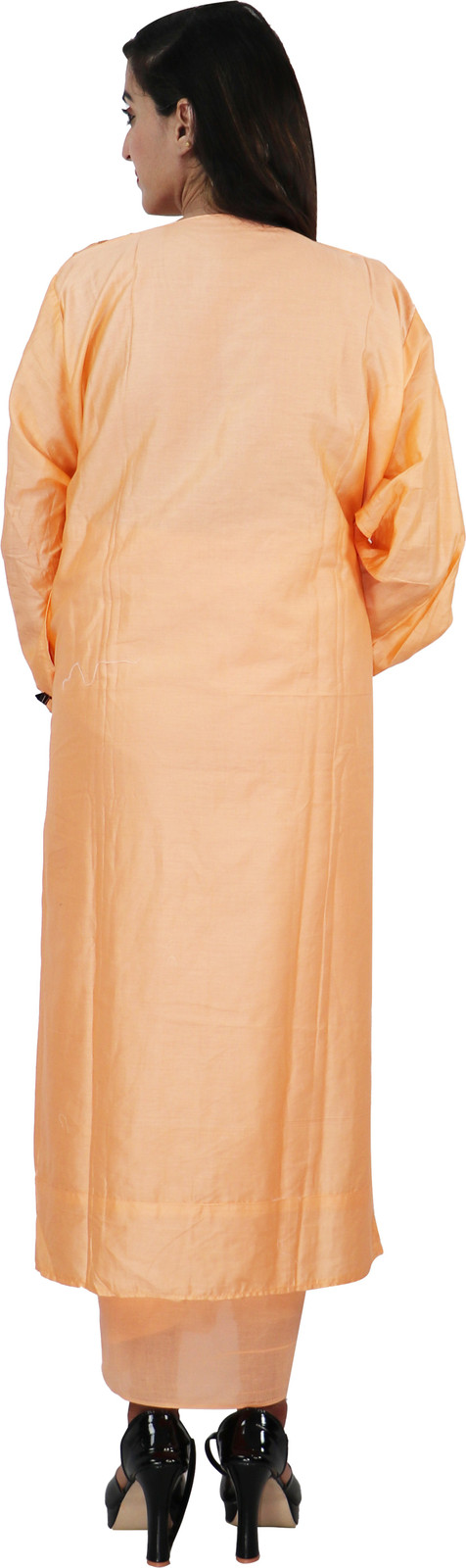 Shimti Polycotton Embellished Salwar Suit Material – Orange – view 2