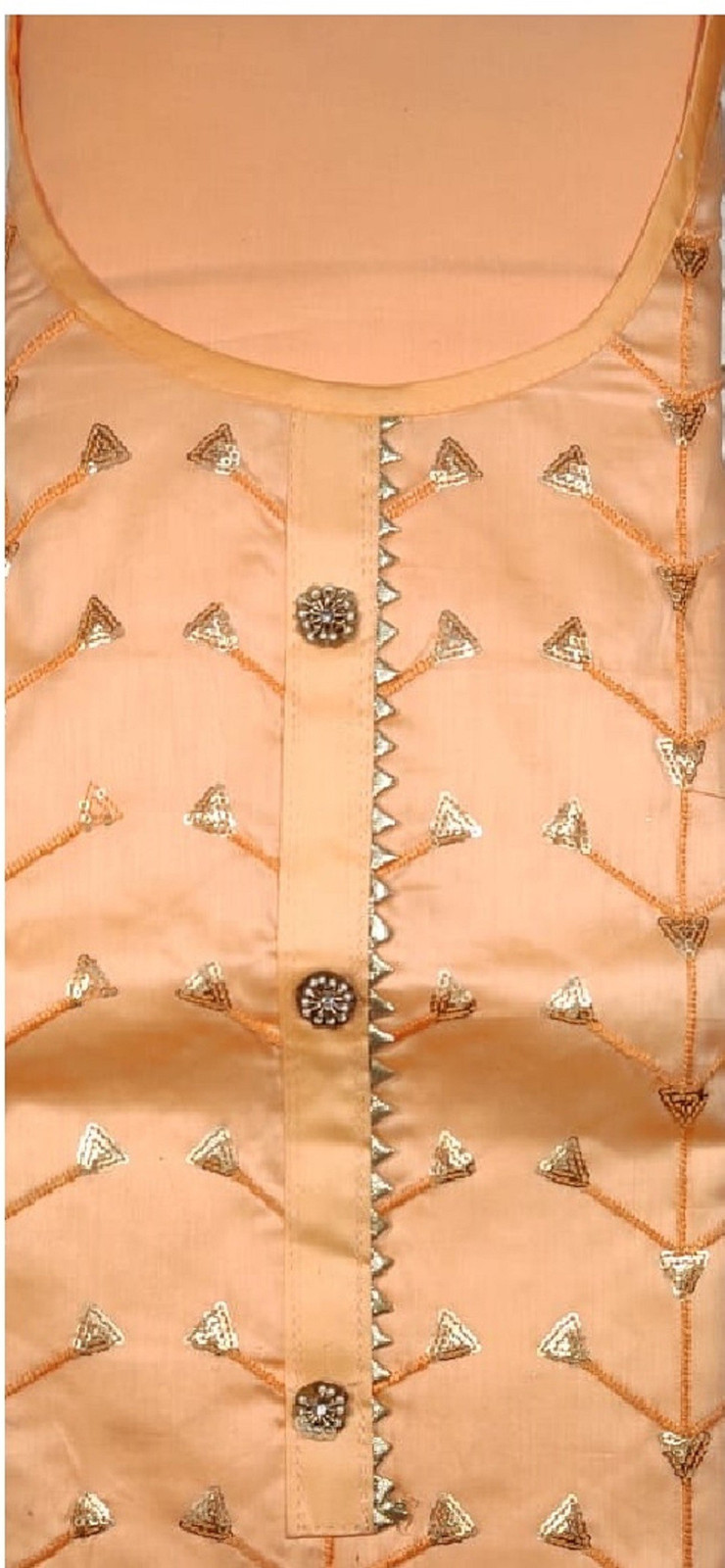 Shimti Polycotton Embellished Salwar Suit Material – Orange – view 3