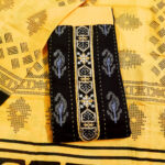 Shimti polycotton embroidered salwar suit material black yellow