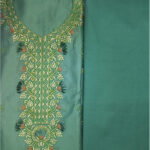 Shimti polycotton embroidered salwar suit material green