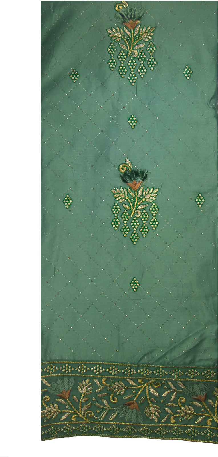 Shimti Polycotton Embroidered Salwar Suit Material () – Green – view 2