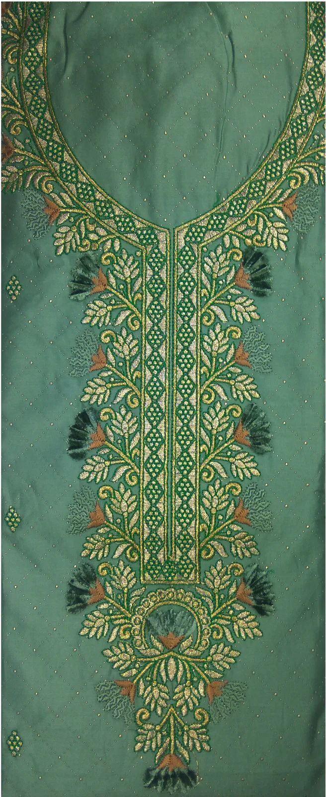 Shimti Polycotton Embroidered Salwar Suit Material () – Green – view 4
