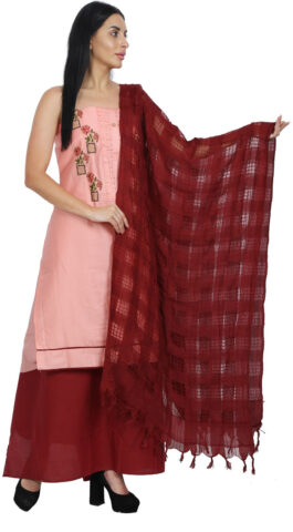 Shimti Polycotton Embroidered Salwar Suit Material – Pink