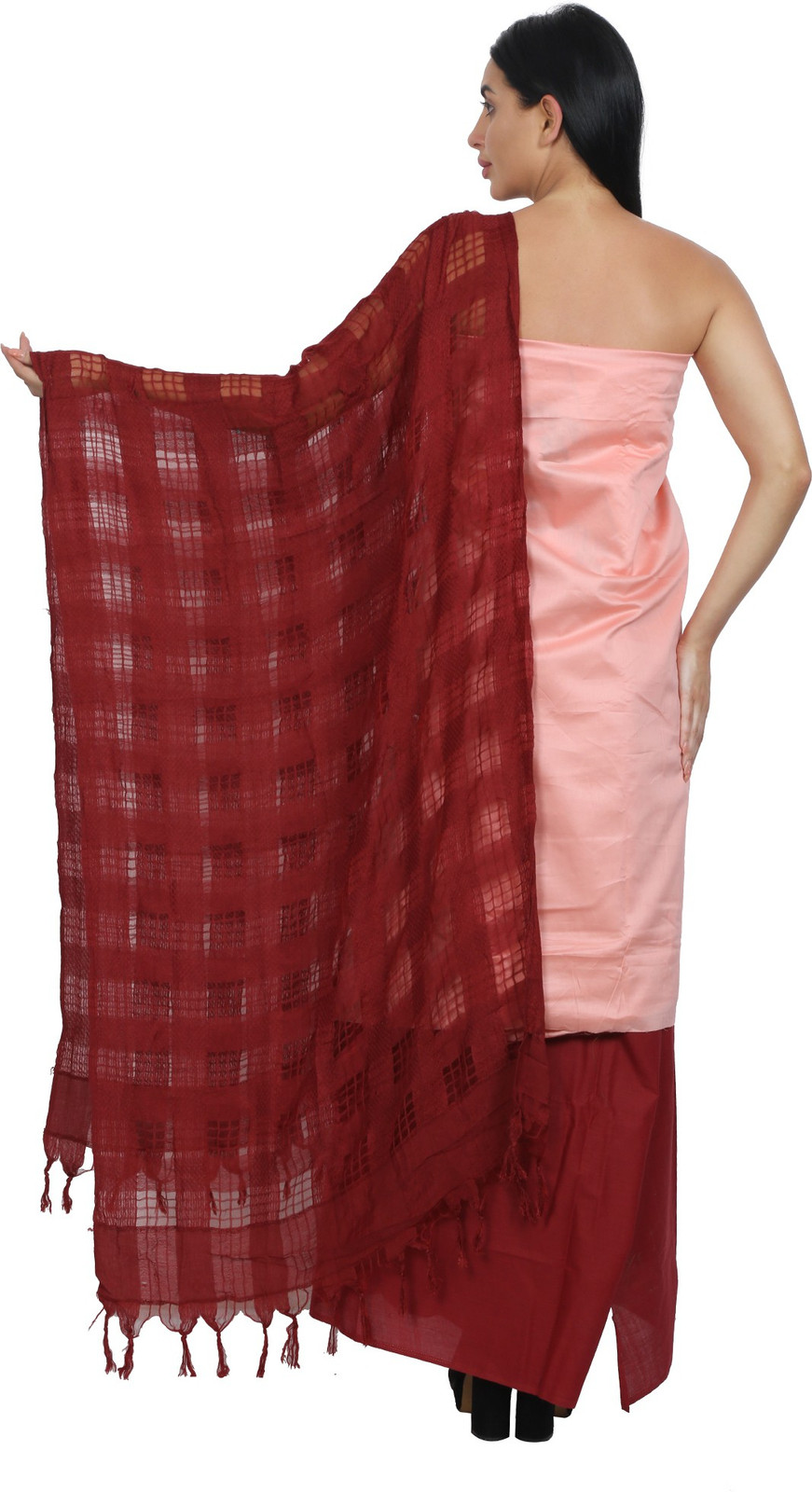 Shimti Polycotton Embroidered Salwar Suit Material – Pink – view 2