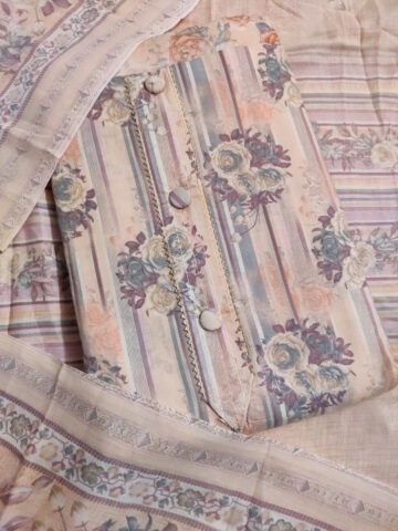 Shimti Polycotton Floral Print Salwar Suit Material – Light Orange