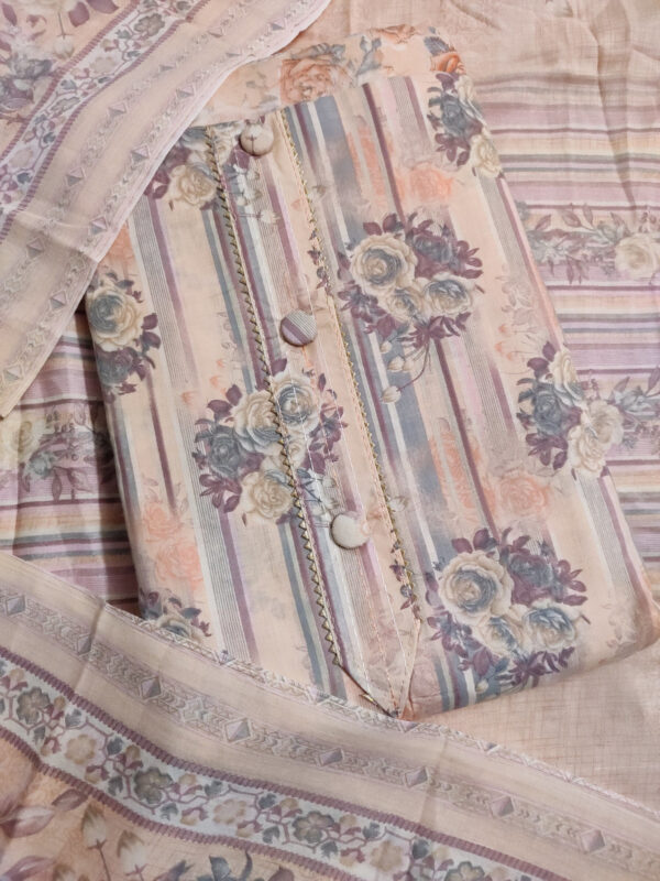 Shimti Polycotton Floral Print Salwar Suit Material – Light Orange