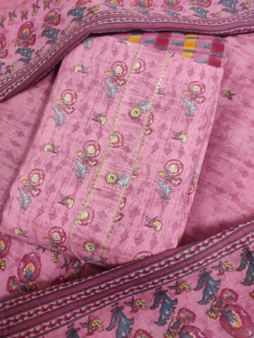 Shimti Polycotton Floral Print Salwar Suit Material – Pink
