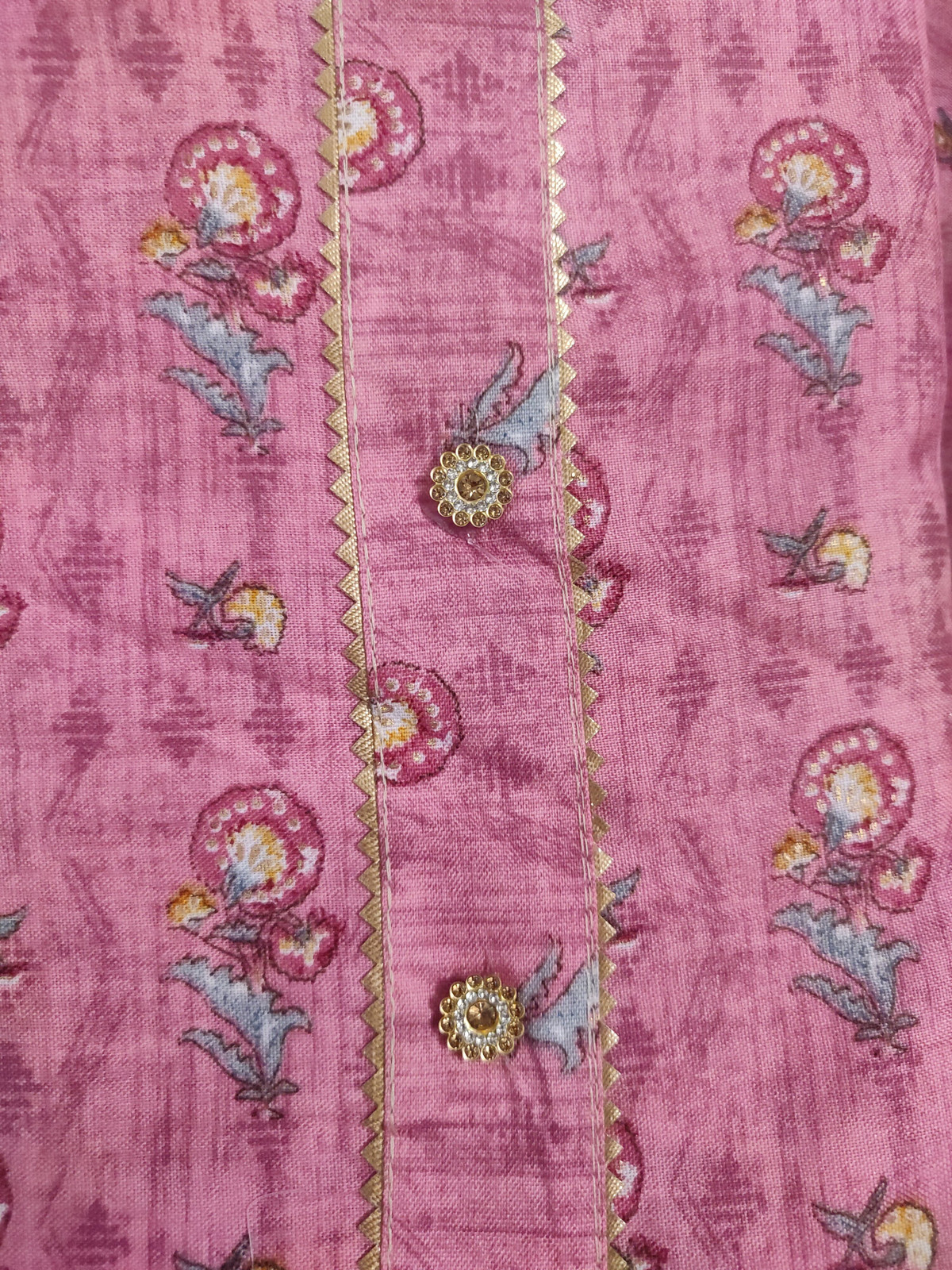 Shimti Polycotton Printed Kurta & Churidar Material – Pink